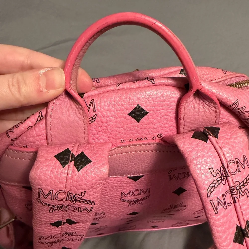 MCM Pink Visteris Backpack 12” - Picture 8 of 16